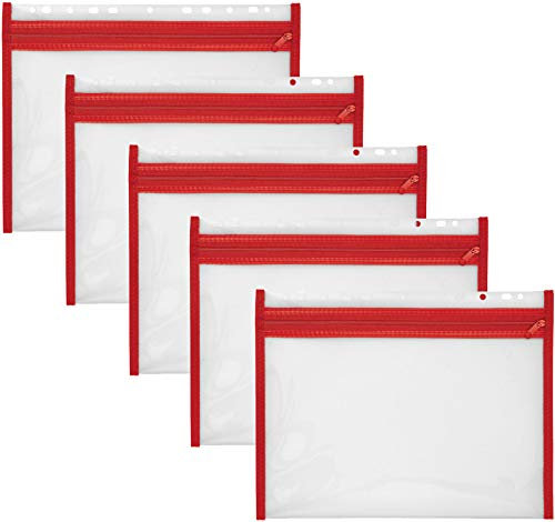 Veloflex Sammelmappe Velobag, Ordnungsmappen Dokumentenmappen, abheftbar (rot, XS, A4 | 5er Pack)