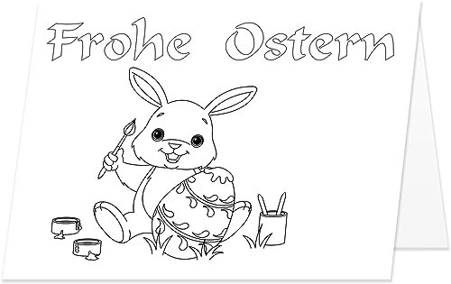 Extra große Osterkarte zum Ausmalen Din A4 bzw. Din A3 inklusive Umschlag! Super geeignet für Kinder (Mädchen und Jungen) um individuelle Grüße an die Oma, Opa und die Liebsten zu schicken!