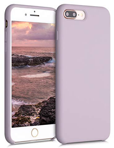 kwmobile Carcasa Compatible con Apple iPhone 7 Plus/iPhone 8 Plus Funda - Case TPU y Silicona antigolpes - Apto Carga inalámbrica - Nube Violeta