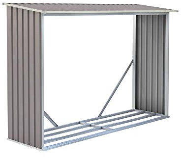 G21 Kaminholzregal WOH 181, 242 x 75 cm, grau