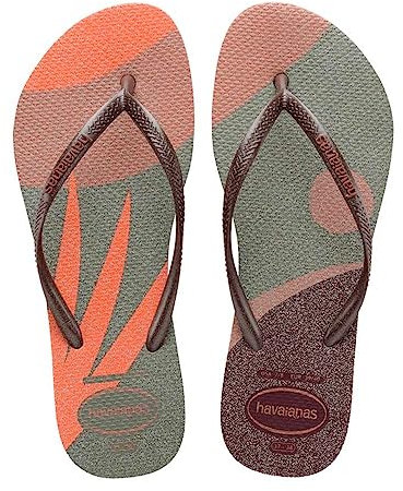 Havaianas Women's Slim Glitter Palette Flip-Flop, Crocus Rose, 1/2 UK