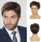 Beweig Herren Perücken Braun Kurze Layered Perücke Synthetischer Ersatz Cosplay Kostüm Party Alltagskleidung Haarperücke mit Kappe