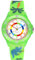 Alienwork Kids Dino T-Rex Montre Pédagogique Apprendre l'Heure Enfants Garçon Fille Vert Bracelet en Silicone Multicolore Enfants Résistant à l'eau 5 ATM Temps d'apprentissage