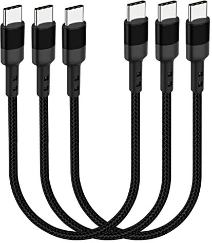 Cable USB C a USB C de 30 cm, 3 paquetes de cable de carga rápida PD de 12 pulgadas 20v 3a c, compatible con Samsung Galaxy S20 / s9 ultra note 20, píxeles 4/3 XL