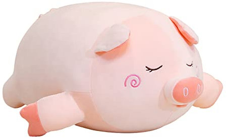Plüschtier Kuscheltier Fettes Schwein Plüsch Spielzeug Zierkissen Süßes Schweinchen Weiches Stofftier Puppe Dekokissen Kopfkissen Heim Schlafzimmer Dekoration Geschenk für Erwachsene Kinder 40CM