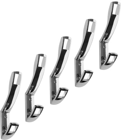 SOTECH 5 x Garderobenhaken PETI 151 x 24 x 71 mm, BA 32 mm Chrom poliert | Kleiderhaken