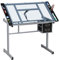 Yaheetech Mobile Drawing Table Tiltable Craft Table with Storage Drawers, Artist Glass Painting Drawing Desk Study Table with Adjustable Tabletop for Artwork, Multi-Function Art Desk