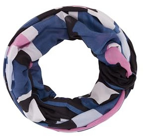 TOM TAILOR Damen Schlauchschal mit Muster , Stormy Sea Blue, ONESIZE