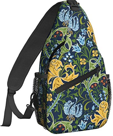 NiuKom Schultertasche für Damen, Umhängetasche, lässiger Tagesrucksack, Rucksack, Herren, Brusttasche, Fitnessstudio, Radfahren, Reisen, Wandern, Lilienblumen, Einheitsgröße, Sling-Rucksäcke