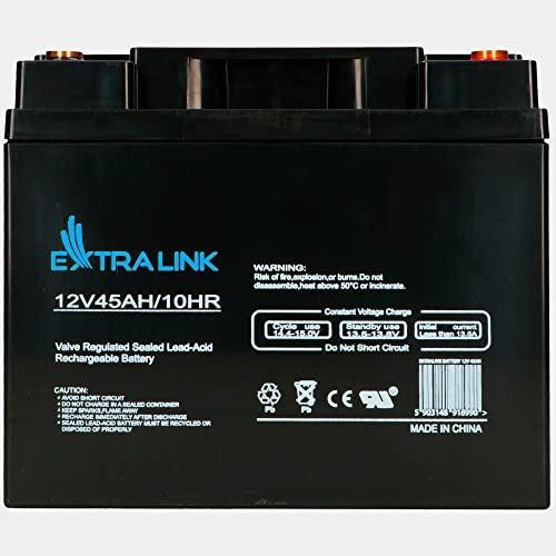 Extralink AGM Batterie 12V 45Ah – wartungsfrei, auslaufsicher, Deep Cycle – langlebige Versorgungsbatterie für Photovoltaik, Wohnmobil, USV, Inselanlage & Notstromversorgung