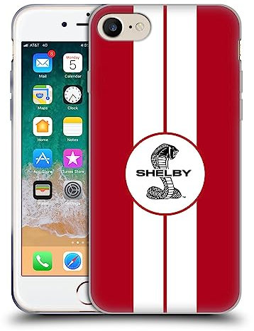 Head Case Designs Offizielle Shelby 1965 427 S/C Rot Autografiken Gelhülle [Militärischer Schutzgrad] Kompatibel Mit Apple iPhone 7/8 / SE 2020 & 2022 Und Kompatibel Mit MagSafe