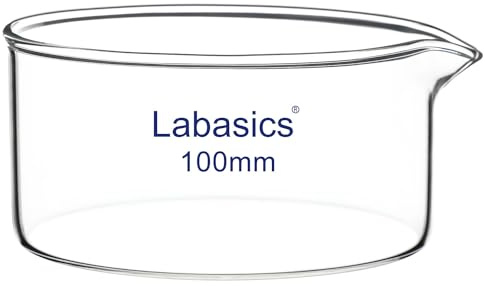 Labasics Kristallisierschale mit Ausguss und Verstärktem Rand, Dickwandiges Design aus Hochwertigem Borosilikatglas, Wiederverwendbare Kristallisierschalen für Kristallisation und Verdampfung