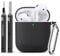 Inesore Compatible with Airpods Cases Cover, Soft Silicone Protective Case for Apple AirPods 2nd/1st Generation Charging Case with Keychain and Cleaner Pen, for Women Men-Black