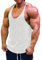 Muscle Cmdr Herren Workout Stringer Tanktops Y-Back Gym Fitness Trägershirt,Männer Muskelshirt Training Achselshirt Sport (Weiß,M)