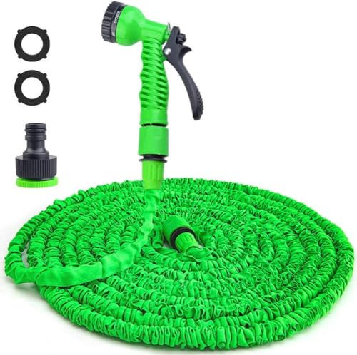 Flexibler Gartenschlauch Wasserschlauch Dehnbar Garten - Gartenschlauch Flexibel mit 7 Funktion Garten Handbrause, 15M