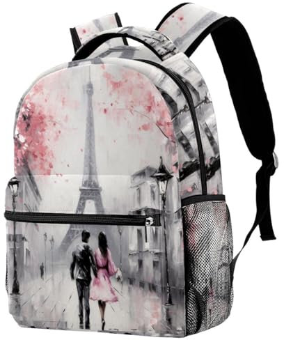 WOSHJIUK Reiserucksack,Arbeitsrucksack,Rucksack,Kirschblüten Straße Paris,Rucksack
