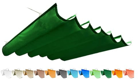 LXBAMKEA Vela Parasole A Onda Retrattile, Anti-UV Protezione Solare Riparo Sul Tetto, Esterno Impermeabile Copertura Ombreggiante Per Pergola A Baldacchino, Giardino Tenda Da Sole A Onda