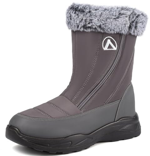 VTASQ Stivali Donna Uomo Stivali da Neve Foderata Pelliccia Caldo Antiscivolo Stivaletti Impermeabili Invernali All'aperto Scarpe Trekking