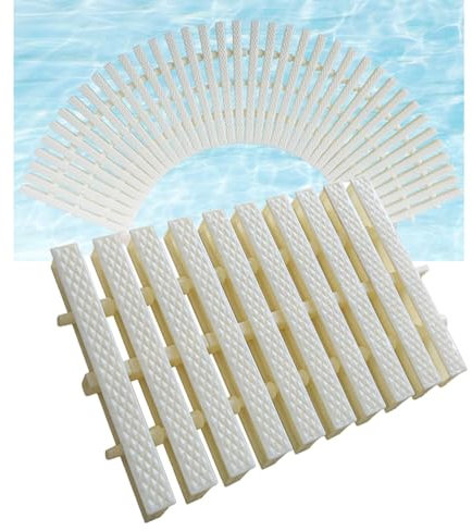 BZJPRFC ABS-Überlaufgitter for Schwimmbecken, Spleißbares Rinnen-Ablaufgitter, Ablaufgitterabdeckung for Aufstellbecken Und Gehwegbalkondusche(30x100CM/20pcs)