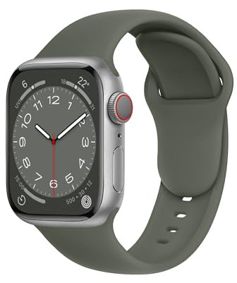 ELETTRONEO SBC1 Correa Deportiva para Apple Watch Ultra 3 2 49mm, Series 11 10 46mm, 9 8 7 45mm 41mm, SE 6 5 4 44mm 40mm, 3 2 1 42mm 38mm Pulsera Strap, ejercito verde