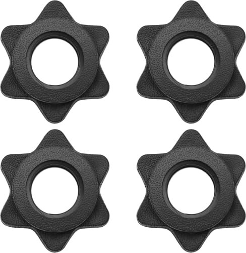 LICQIC 4 PCS Dumbbell Spinlock Collars, Barbell Bar Hexagon Nuts, Spinlock Dumbbell Weights for Dumbell Weight Lifting Fitness Training