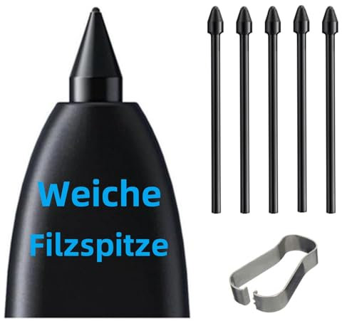 5 STK. Originale Ersatzspitzen für den Samsung Galaxy Tab S6 / S6 Lite S Pen, Ersatzweiche Spitzen für den Samsung S Pen, Tab S6 Lite Stiftspitzen mit Montage-/Demontage-Tool (5 STK. Schwarz)