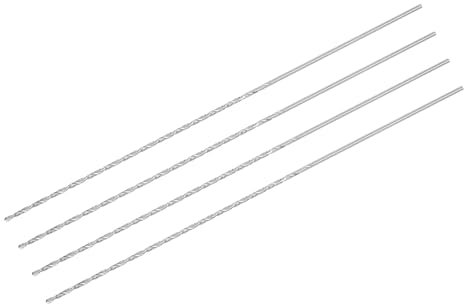 QUARKZMAN Barrenas de Taladro de 1 mm, Acero de Alta Velocidad, Barrena Recta Extra Larga de 160 mm de Longitud para Madera, Plástico, Aluminio, 4 Piezas