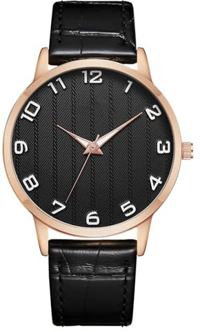 CIVO Armbanduhr Herren Uhr Lederarmband: Wasserdicht Analog Elegante - Schwarz Herrenuhren für Männe