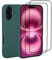 32nd Silicone Case Cover for iPhone 16 Plus (6.7) With 2 X Screen Protectors, Slim and Durable Protective Case – Dark Teal