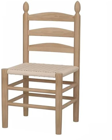 WLCNYL Schminkstuhl, Stabiler Schminkstuhl, moderner Schminkhocker aus Holz mit Rückenlehne für zwangloses Beisammensein/auf der Terrasse/im Innen- und Außenbereich (Farbe: Holzfarbe)