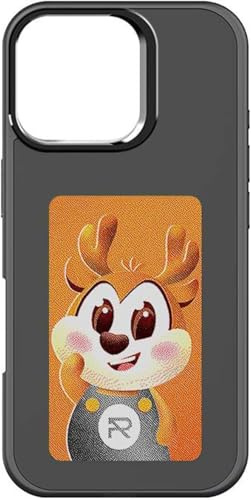 BLOSSOMLIFE Smart Ink Screen Handyhülle für iPhone 16 Pro Max NFC Portrait Digital Hülle für iPhone 16 E-Ink Bild Handyhülle Display DIY Foto (für iPhone 16 Pro Max) Schwarz