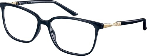 ELLE Brille mit Sehstärke für Damen optional mit Sonnenbrillentönung oder Blaulichtfilter, Quadratisch, gefertigt aus TR90 (inklusive Brillenetui)
