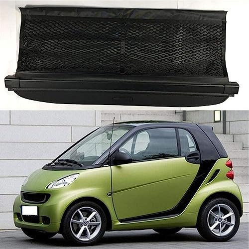 DdaiXQ Auto Einziehbare Hintere Kofferraum Hutablage Für Smart 451 fortwo 2009-2014, Kofferraum Ablagen Schutz Abdeckung Cargo Cover Gepäckrollo