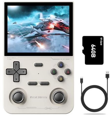 JOYARCH K36 Console di gioco portatile 64 GB TF Card con 16000+giochi - 3,5 pollici 640 * 480 IPS RK3326 Sistema Linux Open Source Console di gioco retrò portatile 3500mAh