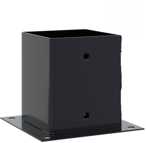 vidaXL Pfostenträger Quadrat 12 Stk. 101x101mm Stahl Pulverbeschichtet, Pfostenschuh, Stützenschuh, Pfostenhülse, Pfostenanker, Stützenfuß
