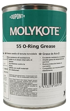 MOLYKOTE 55 Graisse O-Ring 1kg 35.27oz Lubrifiant Silicone pour Joints Excellente Résistance à l'Oxydation et à la Corrosion Large Plage Température Compatible Plastiques et Élastomères