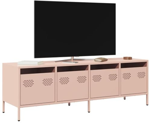GCHDHAPB Home Entertainment Center & TV-Bank, TV-Möbel, Rosa, 135 x 39 x 43,5 cm, kaltgewalzter Stahl
