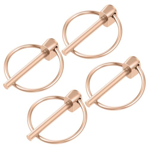 QFGasre 8 Pcs Heavy Duty Lynch Pin with Rings Tractor Lynch Pin Tow Bar Retaining Pins for Trucks Tractors Trolleys Lawn Mowers Trailers (1.77× 1.38 × 0.12 Inches)