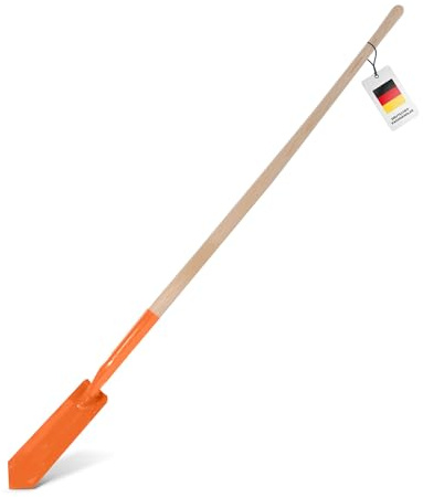 blizz-z Amerikanischer Rinnenspaten mit robustem Eschenstiel, Stärke: 2,3mm | Blatt aus gehärtetem Kohlenstoffstahl - Stiellänge: 1.1 m - zum Reinigen von Drainage- und Entwässerungsrinnen - Made in USA