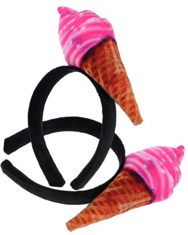 Gogogmee 2 Stück Cosplay Eiscreme Stirnband für Damen Rutschfestes Haar Zubehör für Halloween Partys Eistüten Design für Erwachsene Kinder