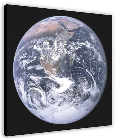 GIEIG The Blue Marble 1972 Earth Planet Universe Poster for Room Aesthetics Canvas Wall Art Print Frame 12x12inch(30x30cm)