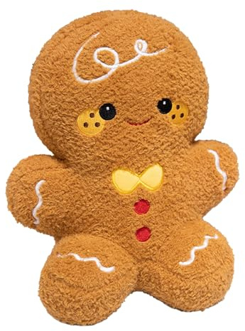 Peluche genérico de pan de jengibre de juguete, peluche de Navidad – Cojín abrazo para y adultos, cama, oficina, coche, sofá