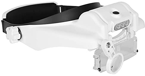 YCQYM Headband Magnifier,Magnifying Glass with Light, Helmet Magnifier Tattoo Beauty Adjustable Headband Magnify Glasses Head Loupe with 1.5X 2X 8X Lens for Eyelashes Extension Jewele