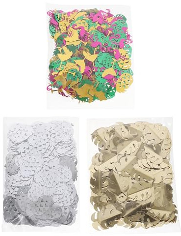 VICASKY 3 Stück Hawaiianisches Luau Party Konfetti aus Kunststoff Sommer Tischdeko für Geburtstag Hochzeit Tropisches Konfetti mit Ananas Flamingo Palmenmotiven