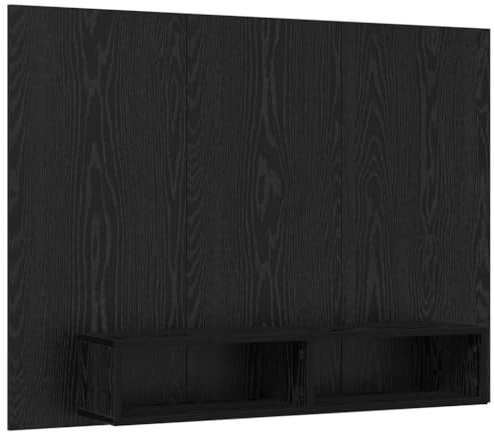 SKTQYQO Ensemble meuble TV chêne noir 120 x 23,5 x 90 cm | Bois contreplaqué, rectangulaire, pour salon moderne, design rustique