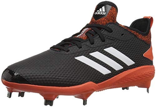 adidas Herren Adizero Afterburner V Baseballschuh, Schwarz (Black/Cloud White/Collegiate Orange), 39 EU