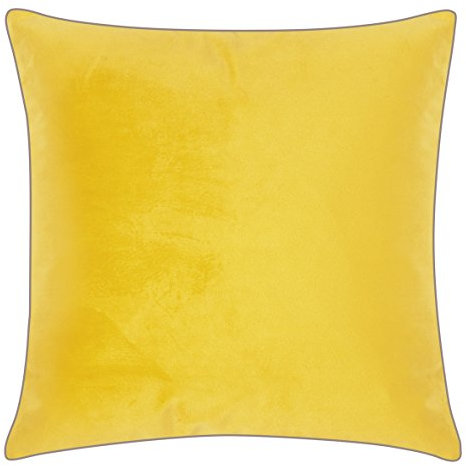 PAD - Elegance - Samt Kissen, Zierkissen, Kissenhülle - 40 x 40 cm - Farbe: Gelb - ohne Füllung