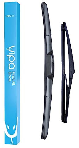 Vipa Car Parts Premium Wiper Blade Set | fits: TOYOTA YARIS/VITZ MK3 Hatchback (Jul 2011 to Jun 2020) | All-Weather Performance | Durable, Streak-Free Windshield Wipers | Easy Installation