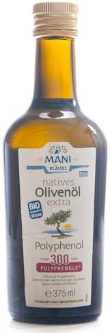 Mani Bläuel Olivenöl mit 500 mg/kg Polyphenolen, nativ extra (375 ml) - Bio