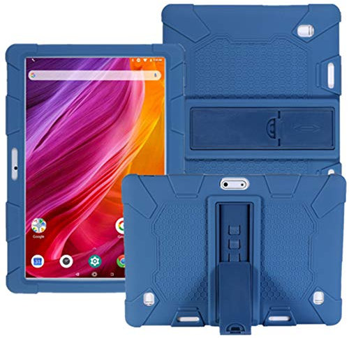 HminSen Case for Dragon Touch Notepad K10 / Max10 Tablet, Soft Silicone Stand Cover Compatible Dragon Touch K10, Victbing 10, ZONKO 10.1,Hoozo 10, Winsing 10, Lectrus 10.1 Android Tablet (Navy Blue)